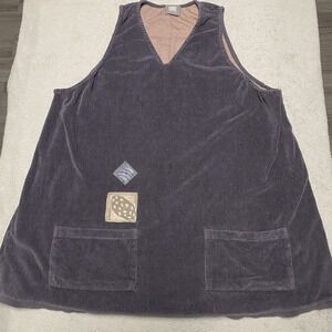 Vintage Blue Fish Clothing Dress Blue Corduroy Artsy Patches Lagenlook Whimsical